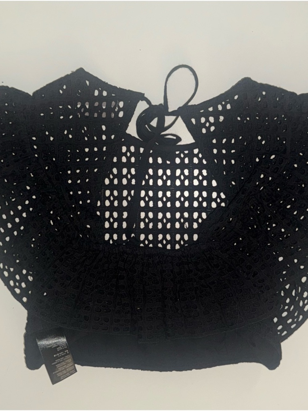 Urban Outfitters Eva Black  Eyelet Tie-Back crop top